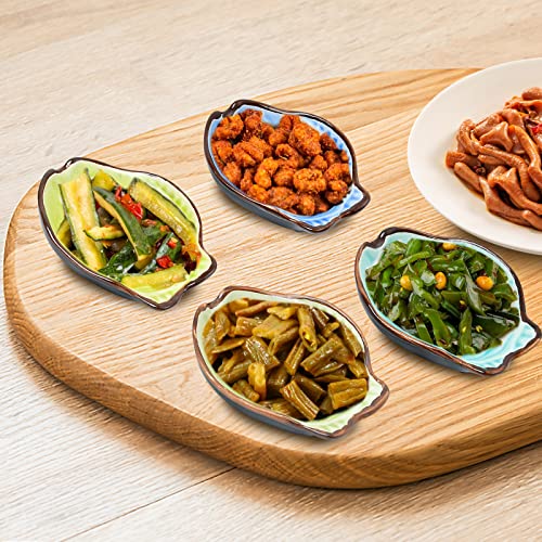 Worldity 4 Pack Ceramic Charcuterie Bowls, Assorted Color Small Bowls For Charcuterie Board, Dipping Bowls For Sushi Appetizer, Oil, Vinegar, Ketchup, Paste Jam #TOP3