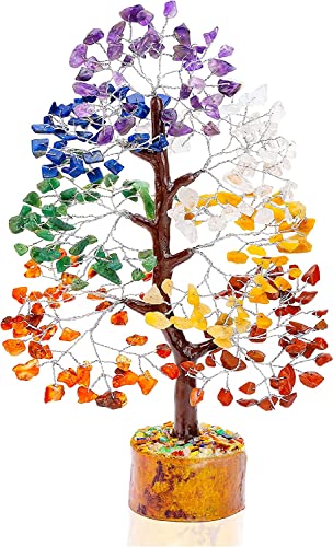 7 Chakra Tree Of Life - Handmade Gemstone Tree, Crystal Tree Of Life, Artificial Tree, Feng Shui Decor, Crystal Tree For Positive Energy, Stone Tree, Seven Chakra Tree, Healing Stones, Spiritual Gifts #TOP8