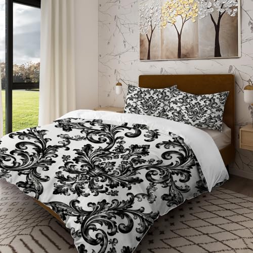 Housse de couette baroque pour très grand lit imprimé floral - 5