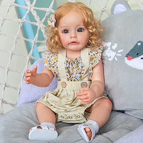 Terabithia 22 Inch So Truly Full Body Silicone Vinyl Reborn Toddler Girl Doll Look Real Newborn Princess Baby Dolls Detailed Painting Waterproof Toy For Girls Anatomically Correct #TOP5
