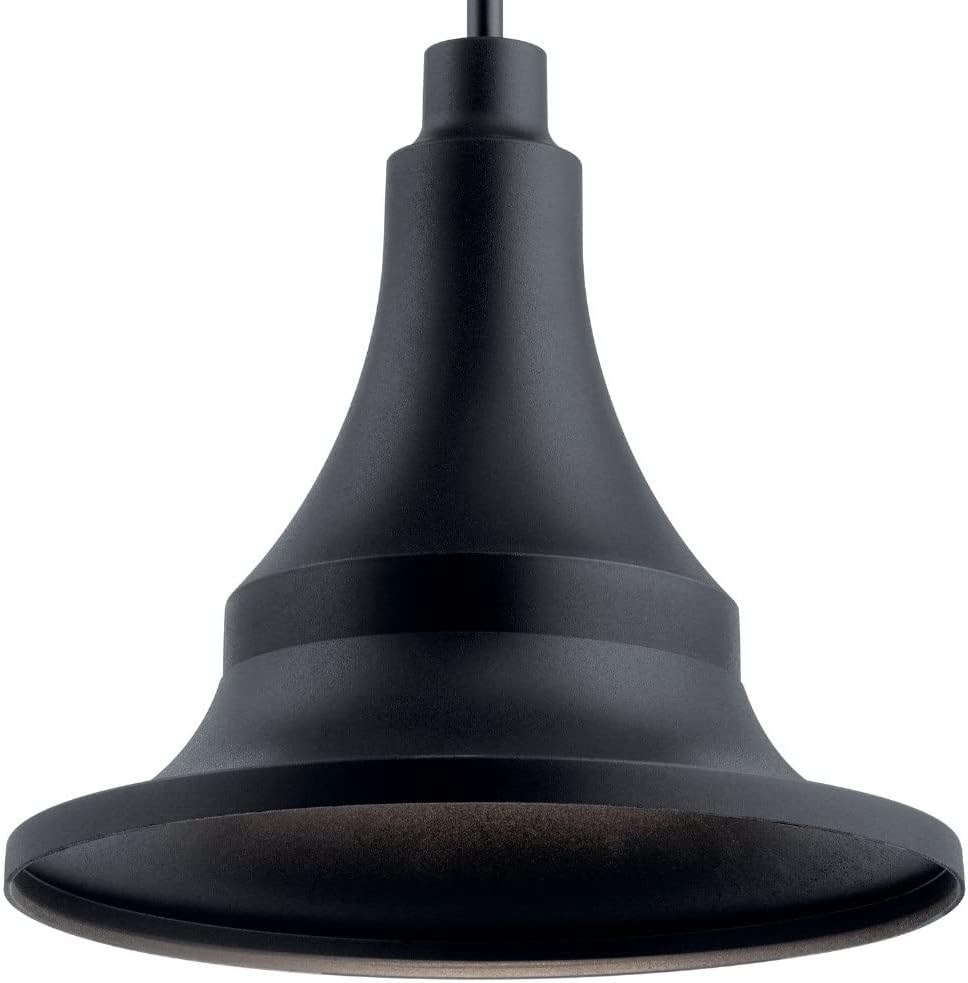 Kichler Lighting Hampshire 16.75 inch 1 Light Large Outdoor Pendant/Semi Flush in Textured Black