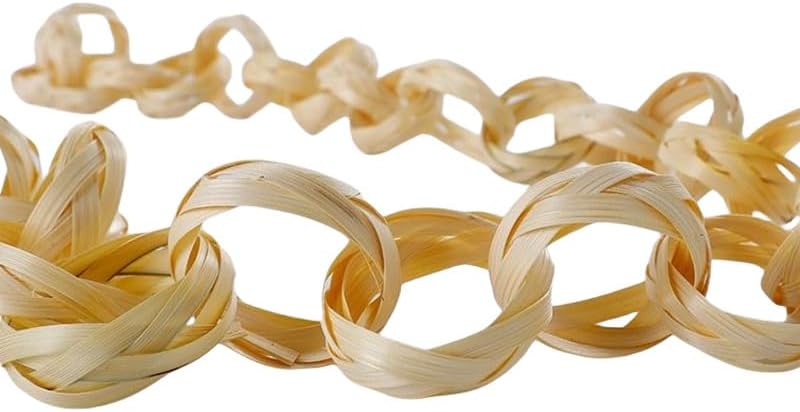 78.75 inch Long Bamboo Chain, Natural Material, Bamboo Woven Bamboo Ring Decoration 1 Piece - Image 2