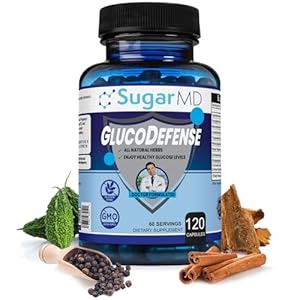 SugarMD Dr. Ergin’s GlucoDefense Glucose Support Supplement – Enjoy Healthy Glucose Level & Healthy Metabolism – Glucose Optimizer with 10 Strong Herbal Ingredients – 120 Capsules (30-Day Supply)