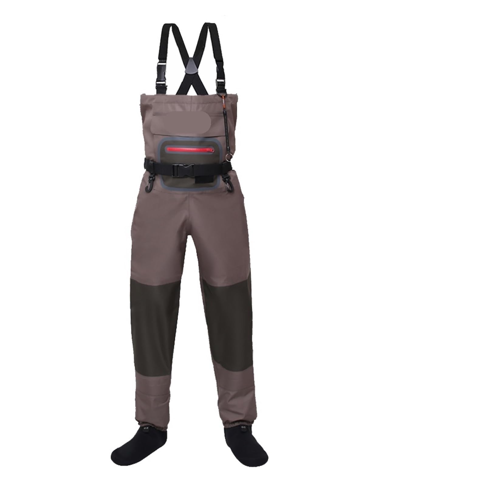 Angler-Watstiefel, langlebig und bequem, atmungsaktiv, mit Strumpffuß, Wathose for Männer und Frauen FüR Baustellen, Angeln, BauernhöFe(Brown XL)