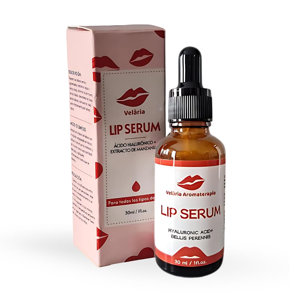 Lip Serum Labial con Ácido Hialuronico, Retinol y Extracto de jazmín y margarita. Post Tratamiento Relleno Labial 30ml Marca Española. No pegajoso
