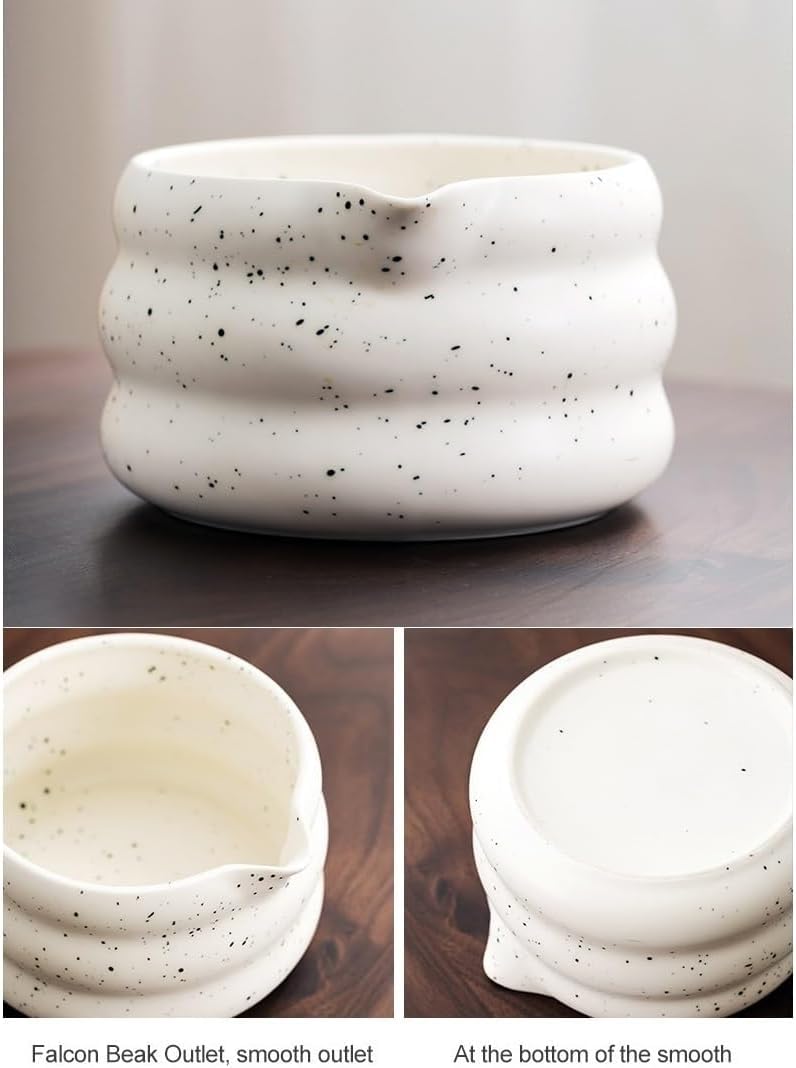 Japoński Zestaw Do Herbaty Matcha 7 Sztuk Ceramiczna Miska Matcha, Ceramiczny Uchwyt Na Trzepaczkę, Trzepaczka Do Matcha, Miarka, Przesiewacz, Pojemnik Na Matchę, Zestaw, White, 7pcs set