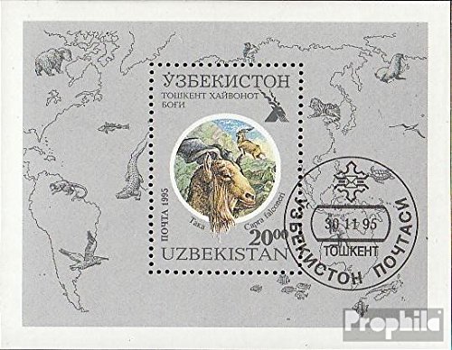 Prophila Collection Uzbekistan Block 10 (Completa Edizione) 1995 Giardini zoologici Giardino (Francobolli per i Collezionisti) Altri mammiferi