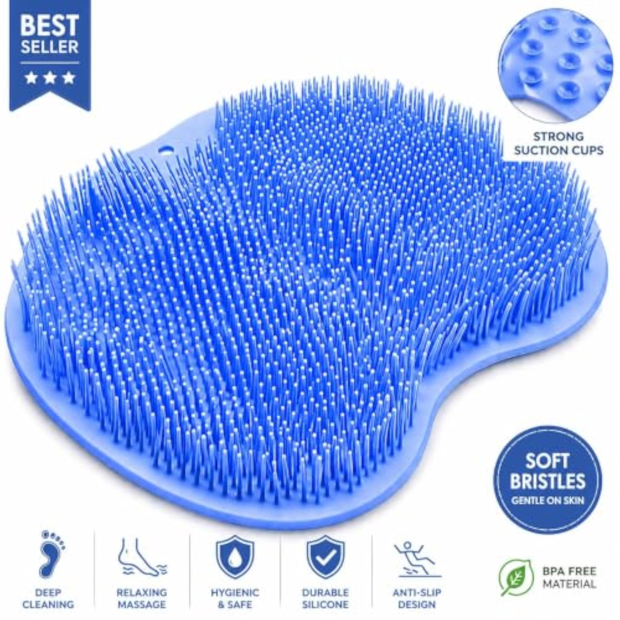 Shower Foot Scrubber Mat with Suction Cups, Foot Cleaner