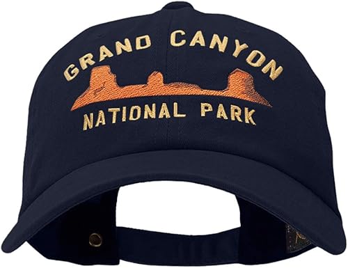 Miniatura 6 de e4Hats.com Gorra de algodón teñida con pigmento no estructurado bordado del Gran Cañón