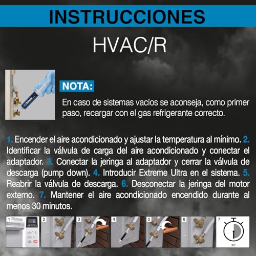 ERRECOM Extreme - 30 ml, Sellador de Fugas para Sistemas de Aire Acondicionado y Refrigeración y para Sistemas de Aire Acondicionado de Autovehículos (adaptadores no incluidos) - imagen 8