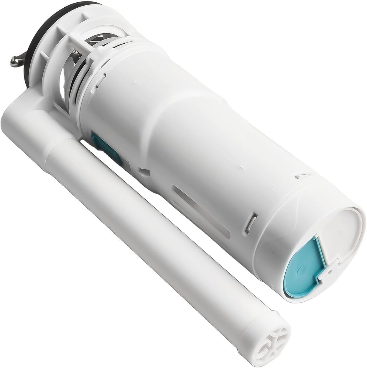 White Dual Flush Valve Toilet Cistern Button with Chrome Oval Push, Adjustable Flush Mechanism ABS Drain for Water Tank Replacement Part