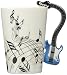 Moyishi Blue Electric Guitar Music Notes Holds Tea Coffee Milk Ceramic Mug 10.58oz In Gift Box Best Gift