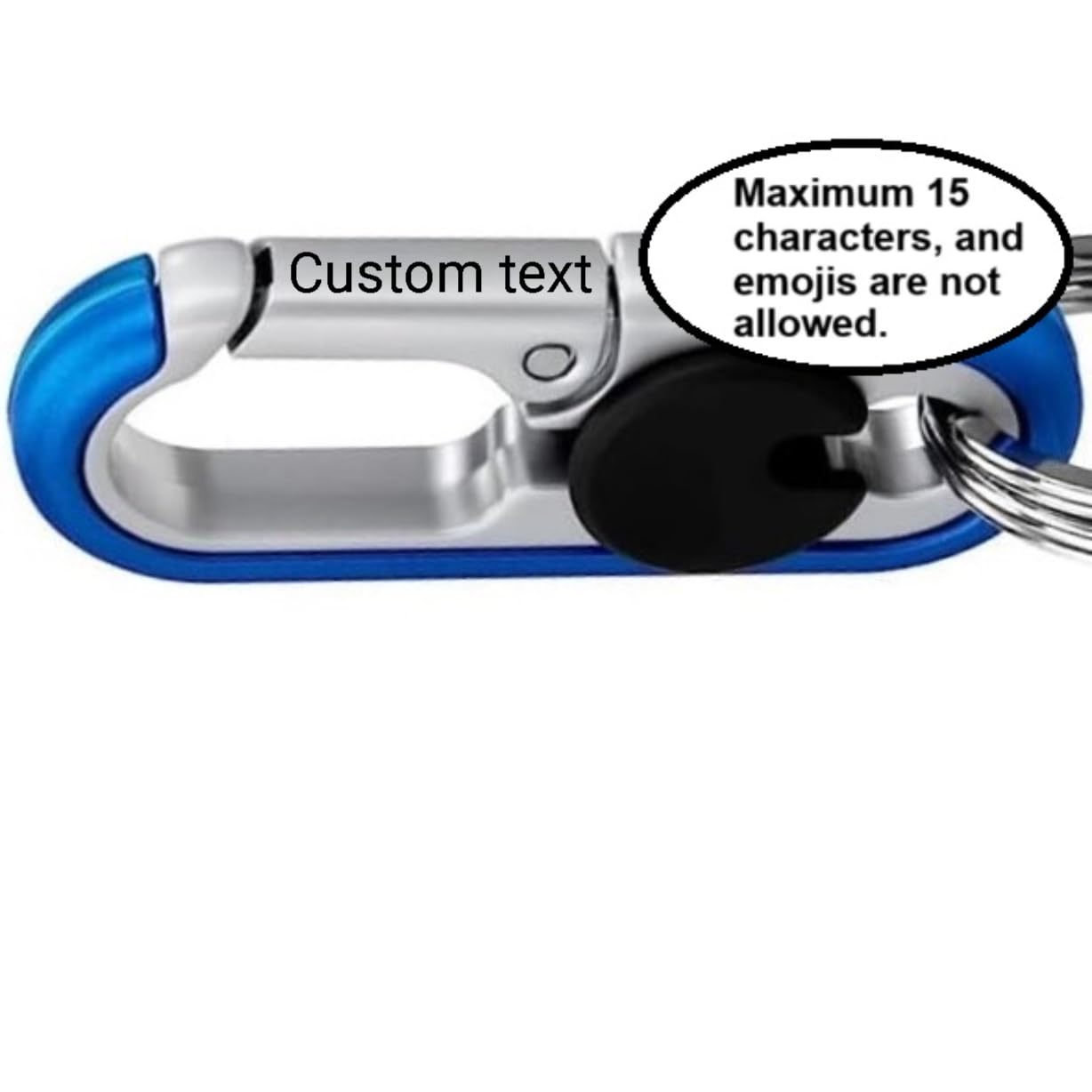 Heavy Duty Double Ring Blue Lock Carabiner with Key Clip for Car Keys (Men)