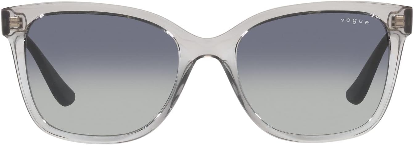 Vogue Eyewear Woman Sunglasses Transparent Grey Frame, Grey Gradient Dark Blue Lenses, 54MM