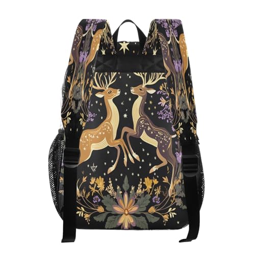 Jumping Deer Flower Clear Backpack Heavy Duty See Through Transparent PVC BookBag for Kids Boy Girl School Work3