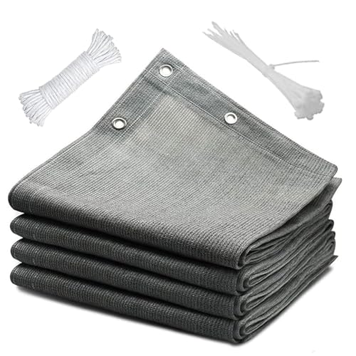 Pantalla para Balcón 110 x 560 cm Hdpe, Opaca Polyster, con Protección UV Resistente Al Viento Revestimiento para Balcón para Valla de de Jardín, Gris