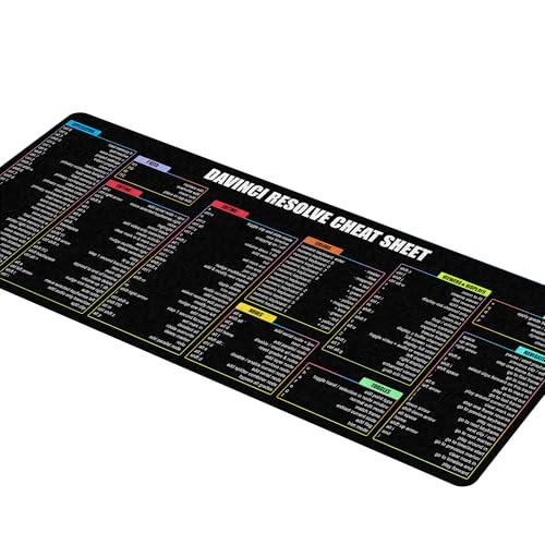 Image of Davinci Resolve Windows PC Shortcuts Mouse Pad, Desk Mat for, Extended Keyboard & Mousemat for Video Editing, Essential Computer Accessories for Study, Work, and Reference Purposes KMH