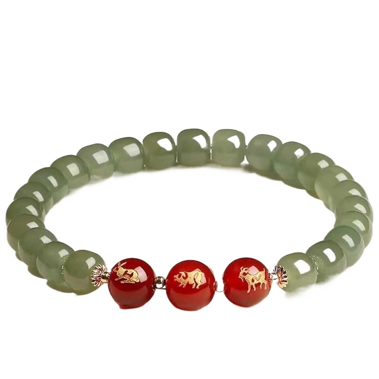 NZPOST Bracelet, Chinese Zodiac s Bracelet Red Agate Crystal Bracelet Good Luck Amulet Vintage Meditation