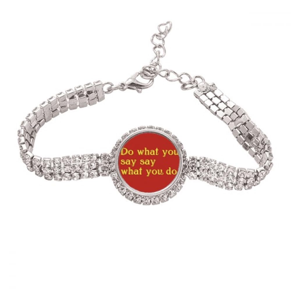 GenericMotto Make Word Come True Tennis Chain Anklet Bracelet Diamond Jewelry