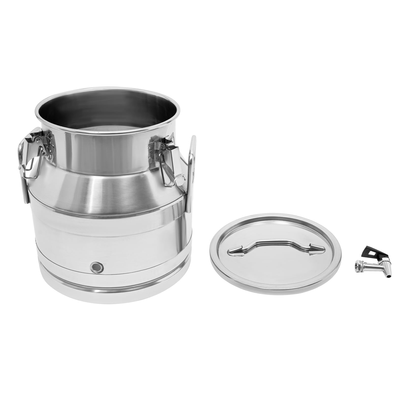 Milk Jug Can Sealed Bucket 201-Stainless Steel Build To Last Good Sealing Three Buckles Silica Gel Ring Faucet Design Easy Carry Large Capacity Mouth Opening Practical Hanging Heightened Bottom
