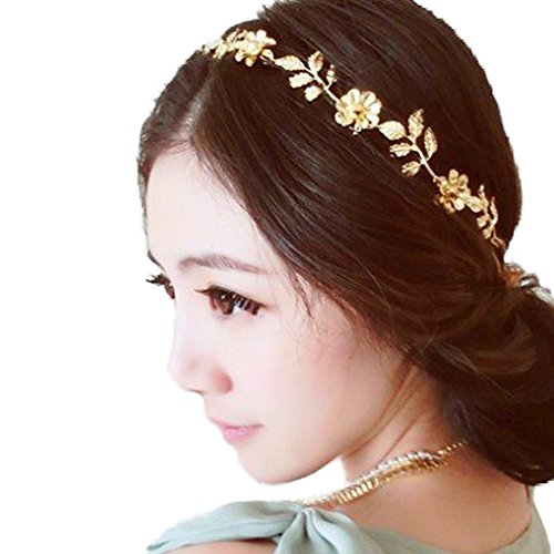 Headband - STEVE YIWU Women Vintage Fashion Headband Golden Leaves Hair Vine, Hair Accessory and Headpiece ( 20.5inches)