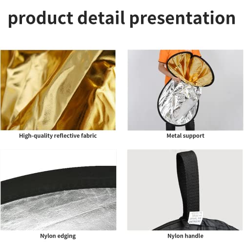 Godox 35"X47"/90X120Cm Collapsible Photography Light Reflector, 5-In-1 Oval Multi Disc Diffuser With Carrying Bag - Gold, Silver, Black, White, Translucent For Video Studio Outdoor Lighting #TOP5