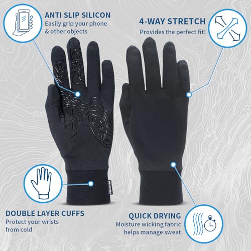 TrailHeads Luvas de corrida leves para mulheres – Luvas femininas com absorção de umidade e tela sen