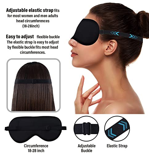 Yarall Double-Sided Natural Silk Sleep Mask For Men Women, Super Soft And Comfortable Eye Mask For Sleeping, Light Blocking Eye Cover Mask Blindfold, Night Sleeping Mask, Black Color #TOP3