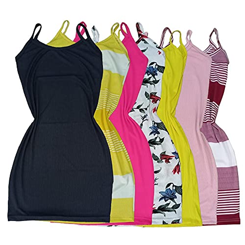 Vestidos Canelados kit com 6 Pças (Único P/M, Variadas)