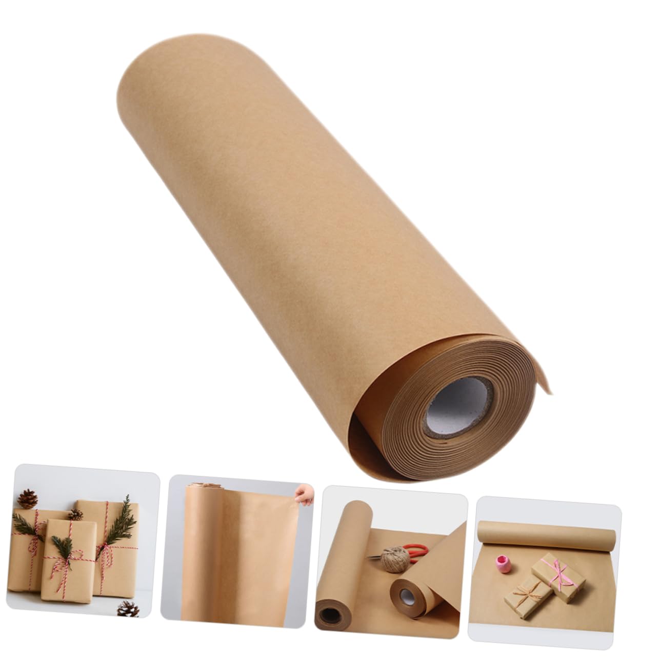 EXCEART 1 Rolle Geschenkpapier Verpackungspapier Selber Machen Braune Kraftpapierrolle Postalisches Packpapier Versandpapier Postverpackungspapier Büttenpapier Reiner Holzstoff Wasserdicht