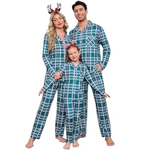 iclosam christmas family matching pajamas set long sleeve button down pjs festival party sleepwear for women men
