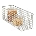 mDesign Farmhouse Decor Metal Wire Food Storage Organizer Bin Basket with Handles for Kitchen Cabinets, Pantry, Bathroom, Laundry Room, Closets, Garage - 16