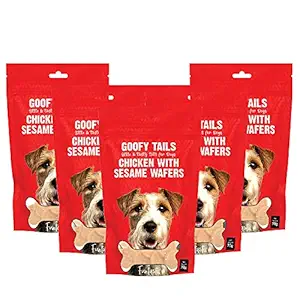Goofy Tails Dog Treats | Chicken Coins with Sesame Wafers Treats for Dogs | Training Treats for Puppies | 70g (Pack of 1)