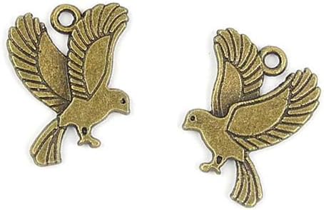 Jewelry Making Charms XW069 Little Flying Eagle Ancient Bronze Retro Findings Bulk Pendant for Necklace Bracelets