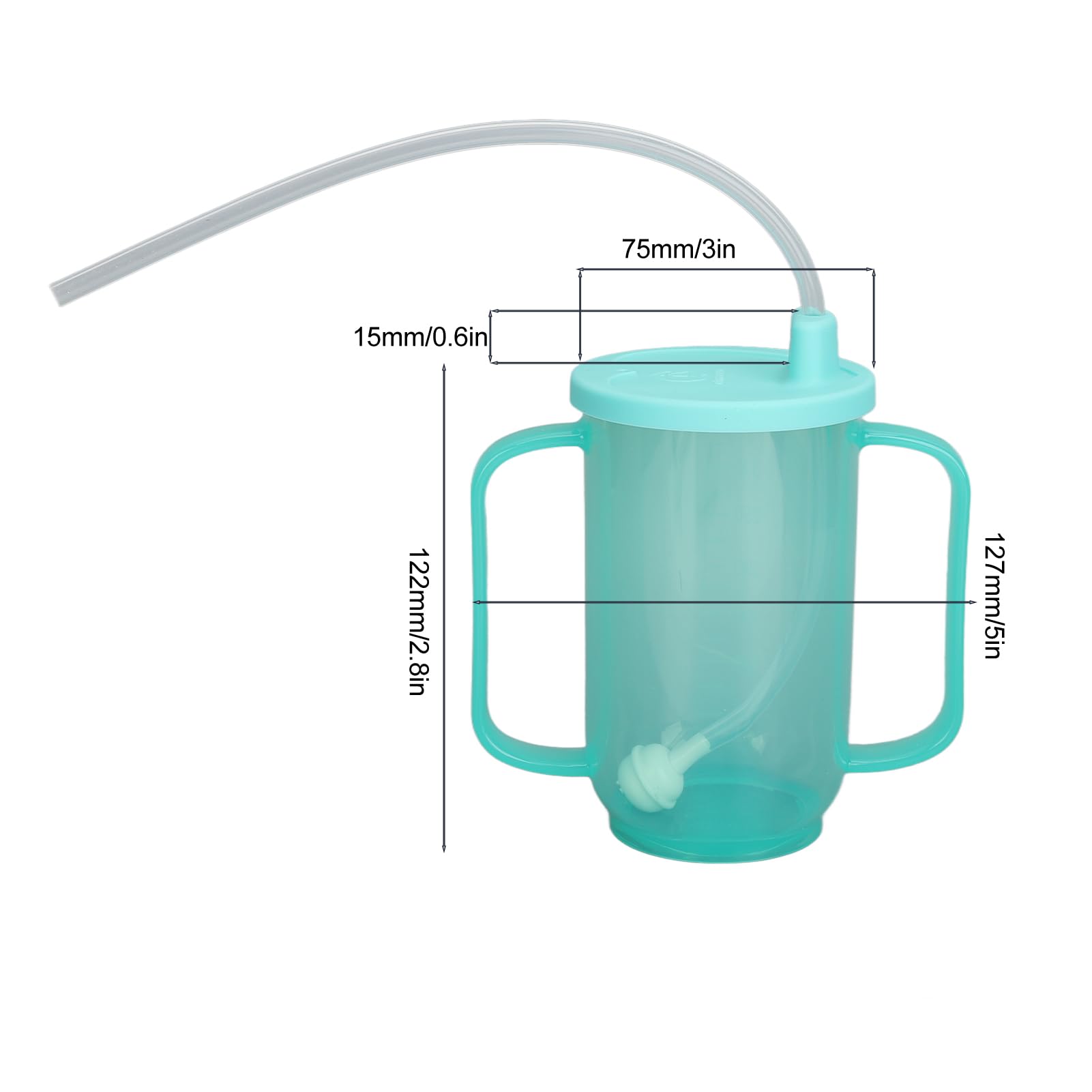 Bere Per Convalescenti Per Adulti, 350 Ml Tazza con Beccuccio Per Adulti Tazza Per Alimentazione Convalescente Sicura, Resistente al Calore, a Tenuta Stagna con Cannuccia Estesa Per Pazienti Anziani