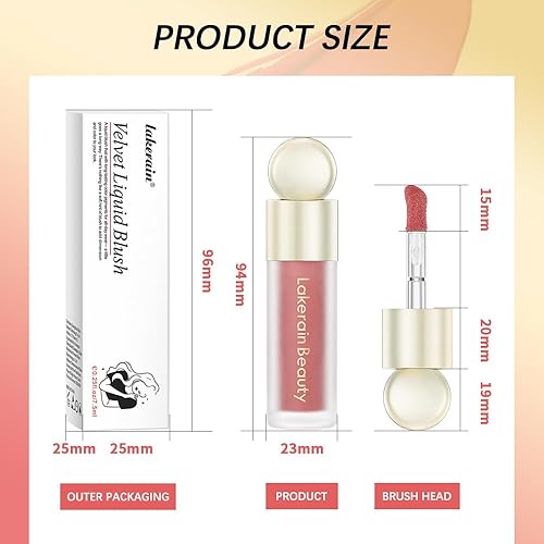 Miniatura 7 de Rubor líquido, aspecto de acabado mate natural, tinte de mejillas rocío en crema para mejillas, rubor facial crema suave, sensación hidratante