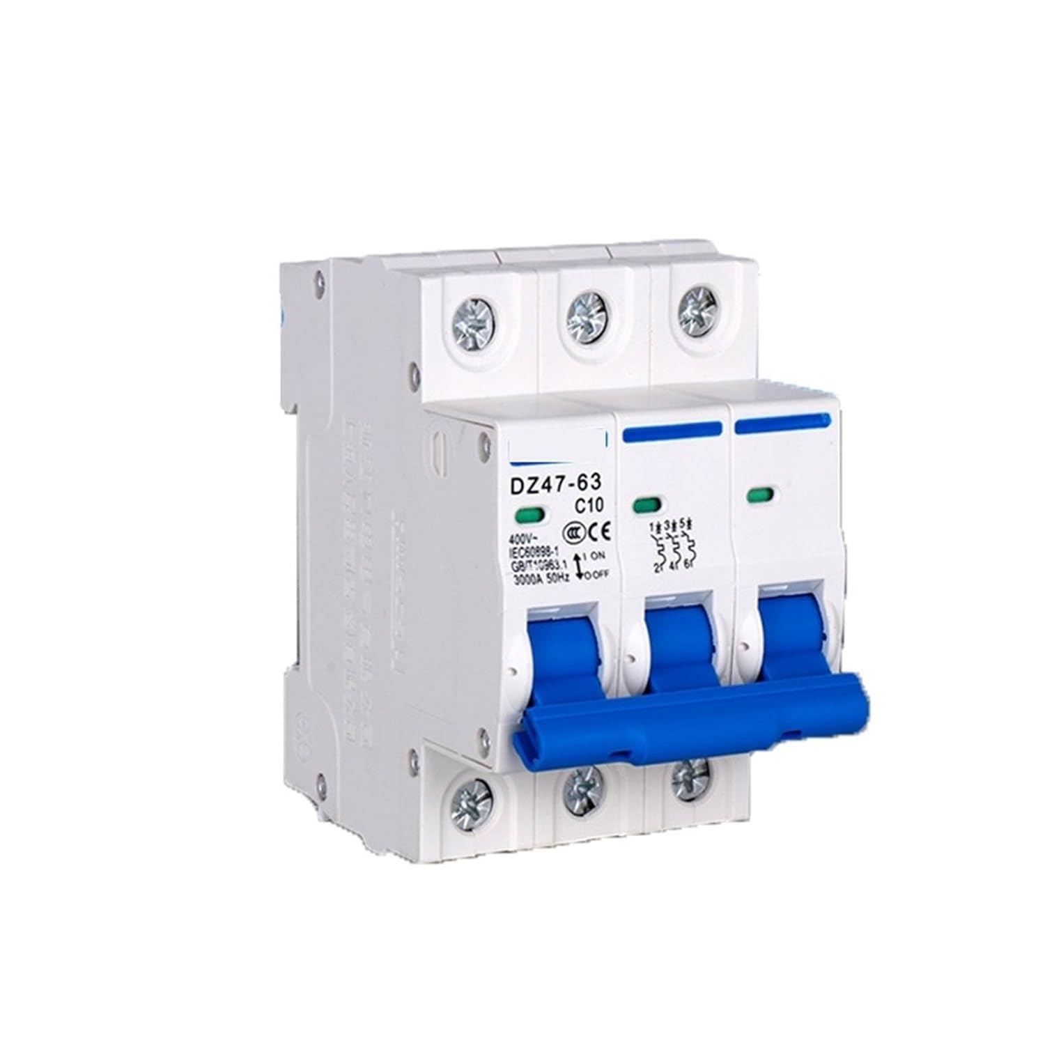 Wyłącznik obwodu do montażu na szynie DIN DZ47 1-4 bieguny 3A/6A/10A/16A/20A/32A/40A/50A/63A 400V C Typ Mini MCB 35 mm 1 szt. Kolor: złoty 4 szt. (złoty 4 szt., 32A)