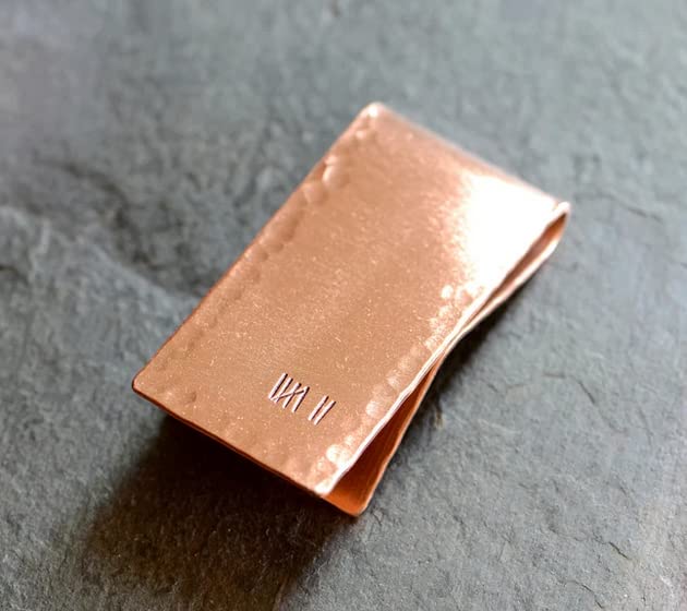 handmade copper money clip with 7 tally marks for 7th or copper anniversary2