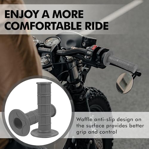 Image of 2PCS Motorcycle Handlebar Grips, Non Slip Rubber Handlebar Grips, with 7 /8 inch Left & 1 inch Right for Motorcycle, Dirt Bike, ATV, Universal Motorcycle Accessories for Women & Men (Gray)