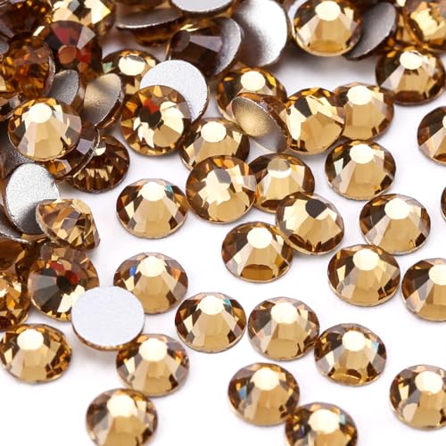 Image of Glue Fix Crystal Flatback Rhinestones Glass Diamantes Gems for Crafting Nail Art Crafts Decorations Clothes Shoes 2.4mm (ss8 2880pcs, Lt Colorado Topaz)
