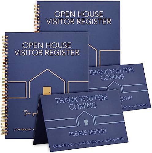 Juvale 2 Pack Sign in Book for Open House Visitors, Guest Registr...