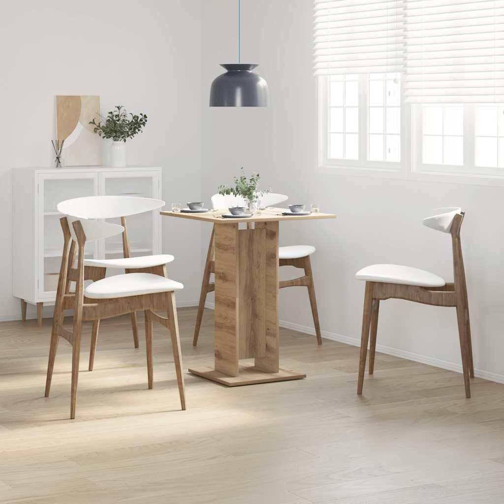 Hothingwell Bistrotisch, 60 x 60 cm, aus Holz, robust und stabil, robuste Oberseite für Esszimmer, Küche oder Büro, leicht zu reinigen mit einem feuchten Tuch, Wandbefestigung