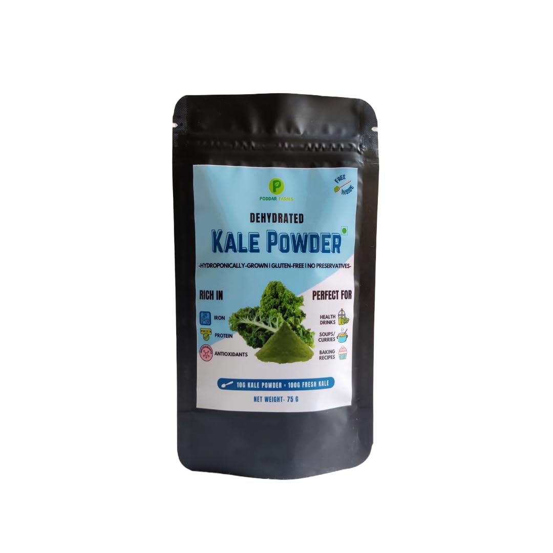 PODDAR FARMS® Premium Kale Powder | 100% Pure Leafy Greens Superfood Smoothie Mix | Organic, Vegan, Non-GMO, Gluten-Free | Nutrient-Rich Powder for Everyday Food | Hydroponically-grown | 75 grams (2) (B0C8NQ51YD) Amazon Price History, Amazon Price Tracker
