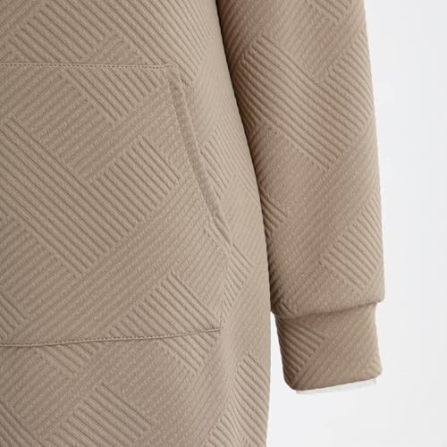 Robe sweat femme à capuche manche longue pull ample chaud hiver midi