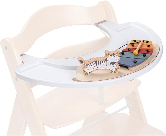 Hauck Alpha+ Click Play Tray, Music Set - with FSC Sustainable Certified Beechwood Xylophone, Highchair Toy