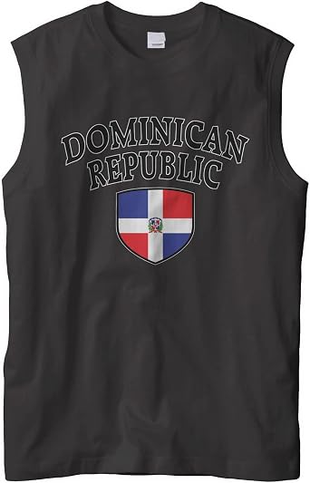 Men's Dominican Republic Flag Crest Shield Sleeveless Muscle T-Shirt