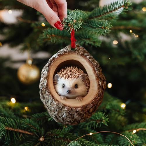 Weihnachten Acryl Tier Decor, 2D Weihnachtsbaum Anhänger, Weihnachtsbaumschmuck Eichhörnchen Igel Für Wohnzimmer Schlafzimmer Weihnachten Acryl Tier Decor, 2D Weihnachtsbaum Anhänger, Weihnachtsbaumschmuck Eichhörnchen Igel Für Wohnzimmer Schlafzimmer