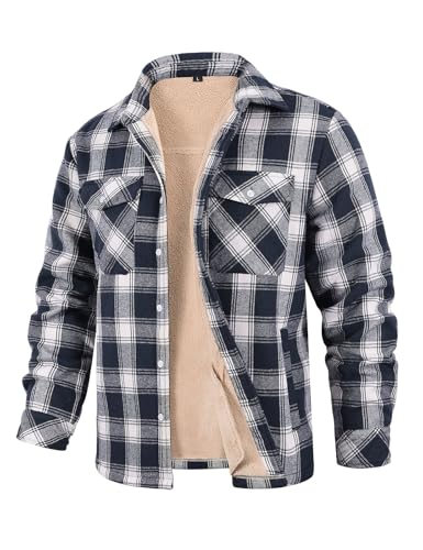 Svanco Chemise Bucheron Polaire Homme en Flanelle Veste Hiver Chaude Bouton Surchemise à Carreaux