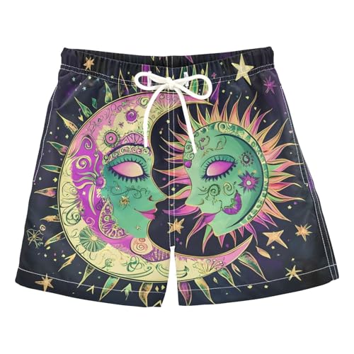 Boys Swim Trunks Moon Astrology Sun Toddler Swim Shorts Beach Board Shorts Swimsuit