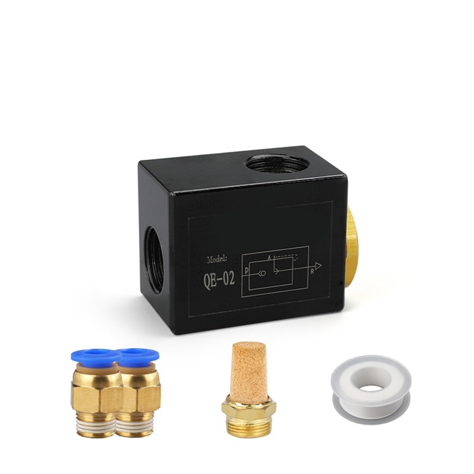 Soupape d'échappement rapide QE-02 en alliage d'aluminium avec raccord de 8mm